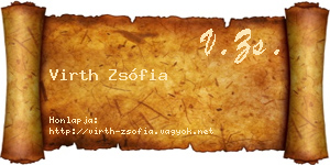 Virth Zsófia névjegykártya