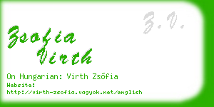 zsofia virth business card